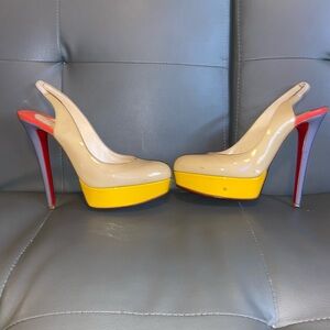 Stylish Cream and Yellow Heels